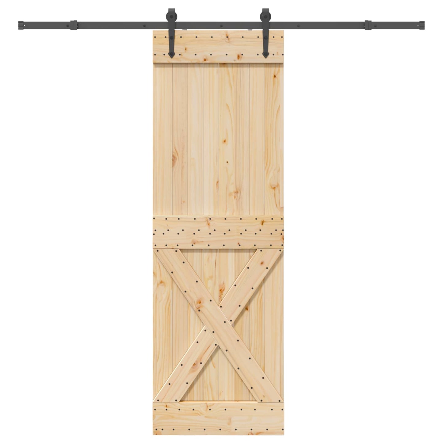 Sliding Door NARVIK Natural and Black 70 x 210 cm (213.5 cm)