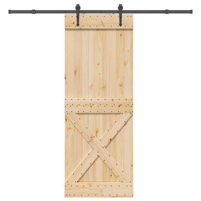 Sliding Door NARVIK Natural and Black 85 x 210 cm (213.5 cm)