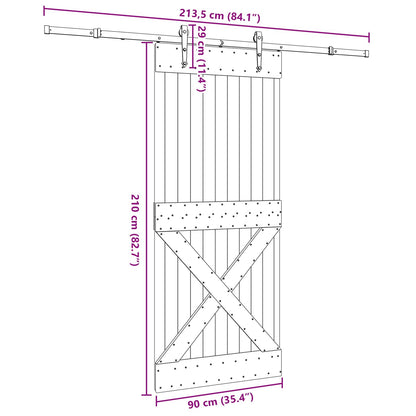 Sliding Door NARVIK Natural and Black