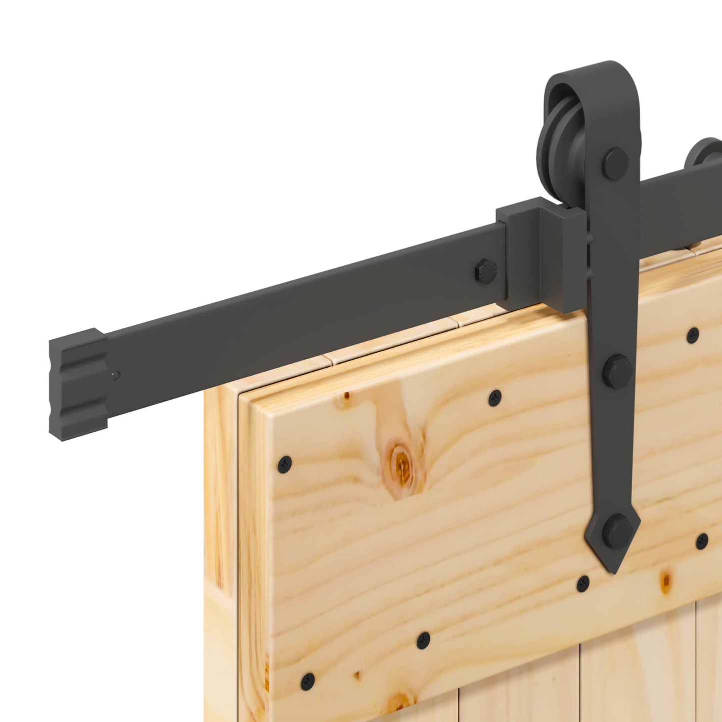 Sliding Door NARVIK Natural and Black 95 x 210 cm (213.5 cm)