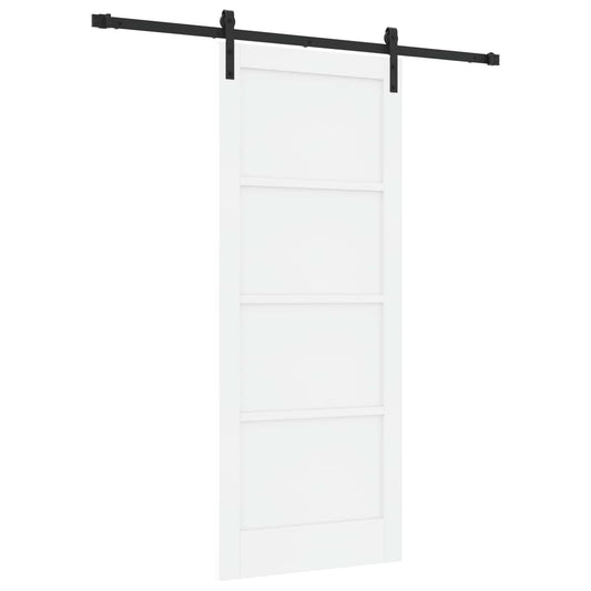 Sliding Door 83 x 202 cm Solid Pine Wood White and Black