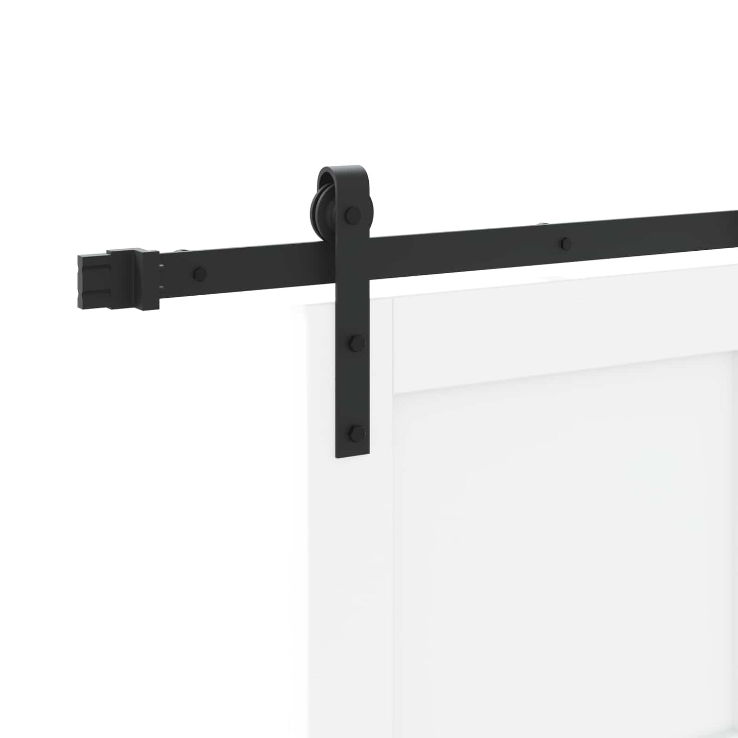 Sliding Door White and Black 83 x 232 cm Solid Pine Wood