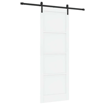 Sliding Door White and Black 83 x 232 cm Solid Pine Wood