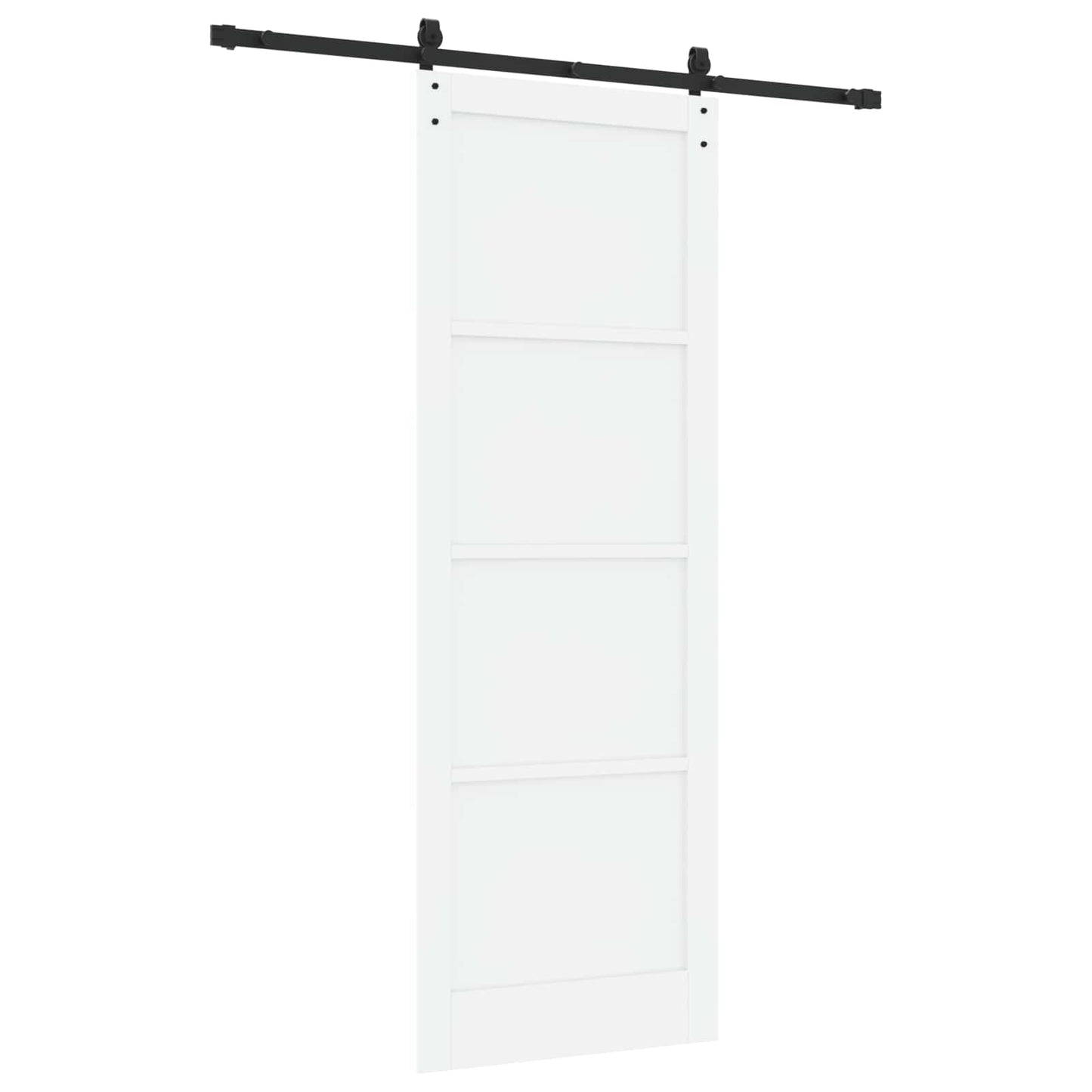Sliding Door White and Black 83 x 232 cm Solid Pine Wood