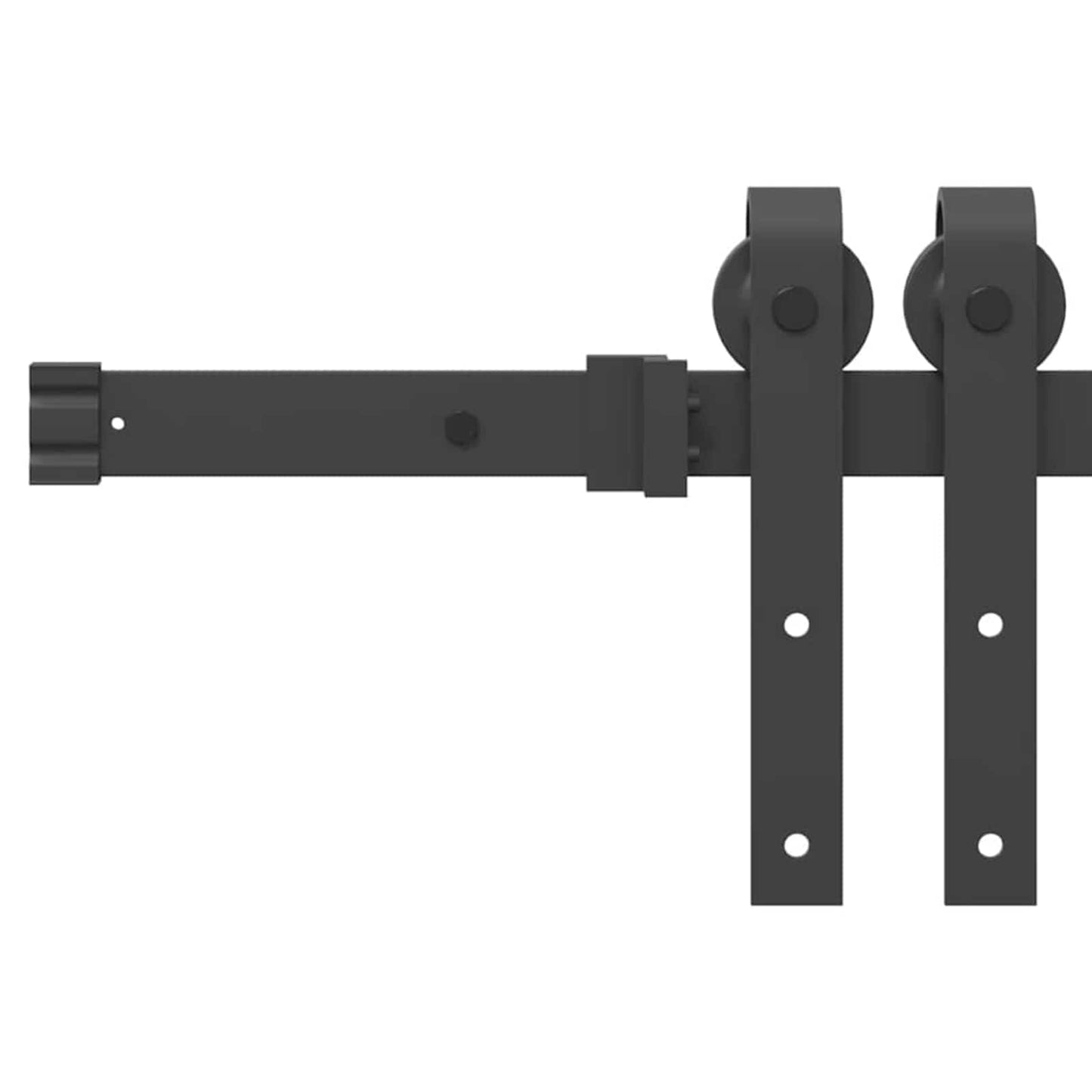Sliding Door Natural and Black 86 x 211 cm Solid Pine Wood