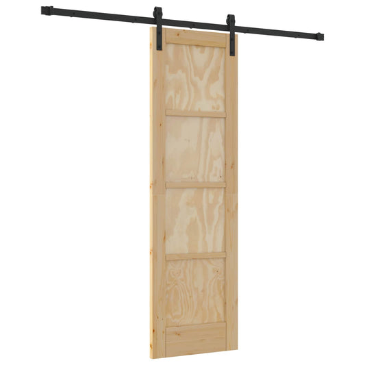 Sliding Door 61 x 198.5 cm Solid Pine Wood Natural and Black