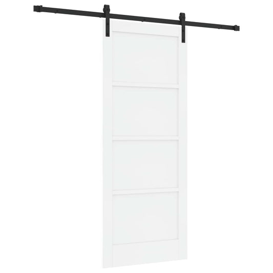 Sliding Door 83 x 202 cm Solid Pine Wood White and Black