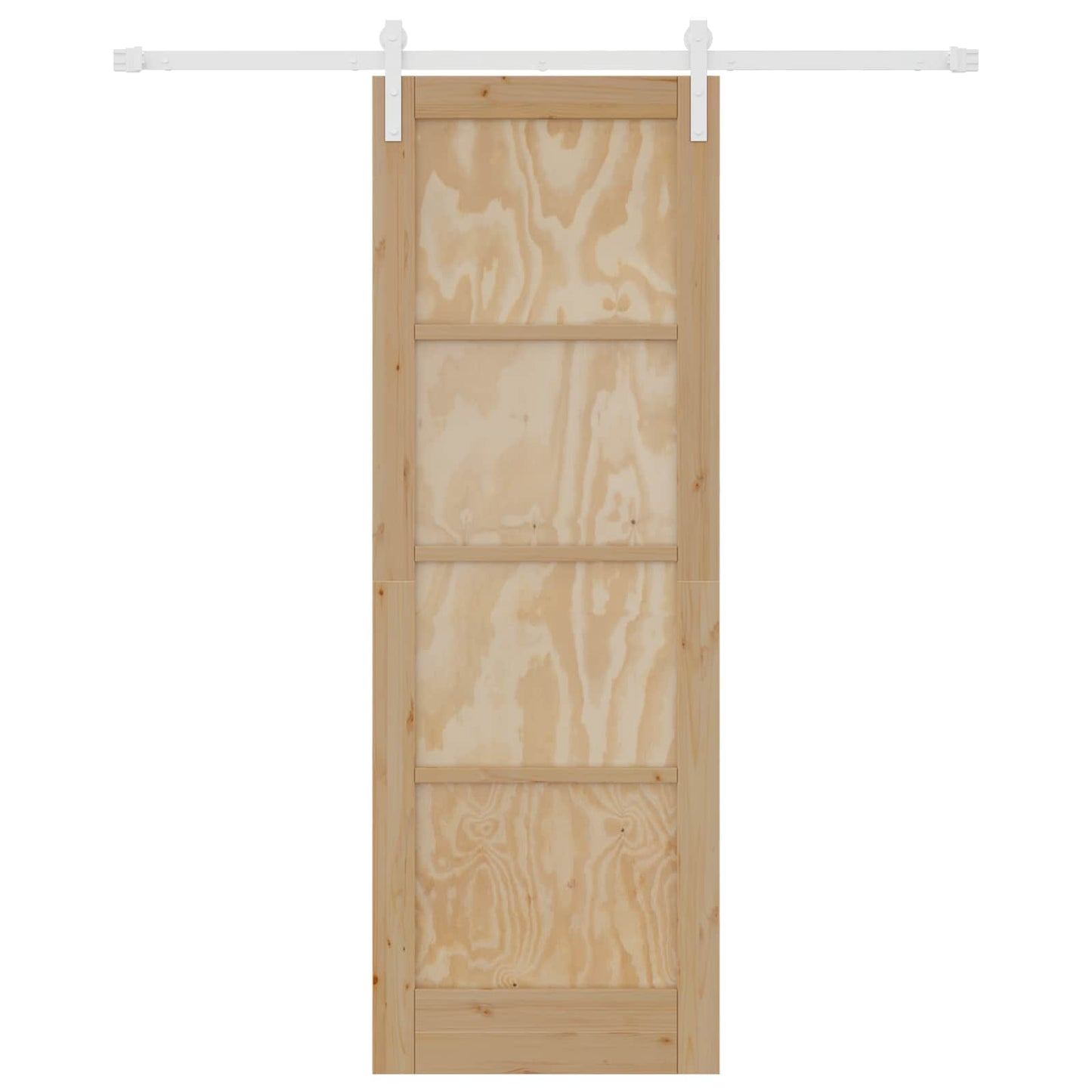 Sliding Door Natural and White 73.5 x 211 cm Solid Pine Wood