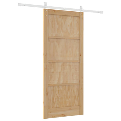 Sliding Door Natural and White 86 x 198.5 cm Solid Pine Wood