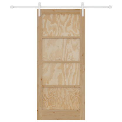 Sliding Door Natural and White 86 x 198.5 cm Solid Pine Wood