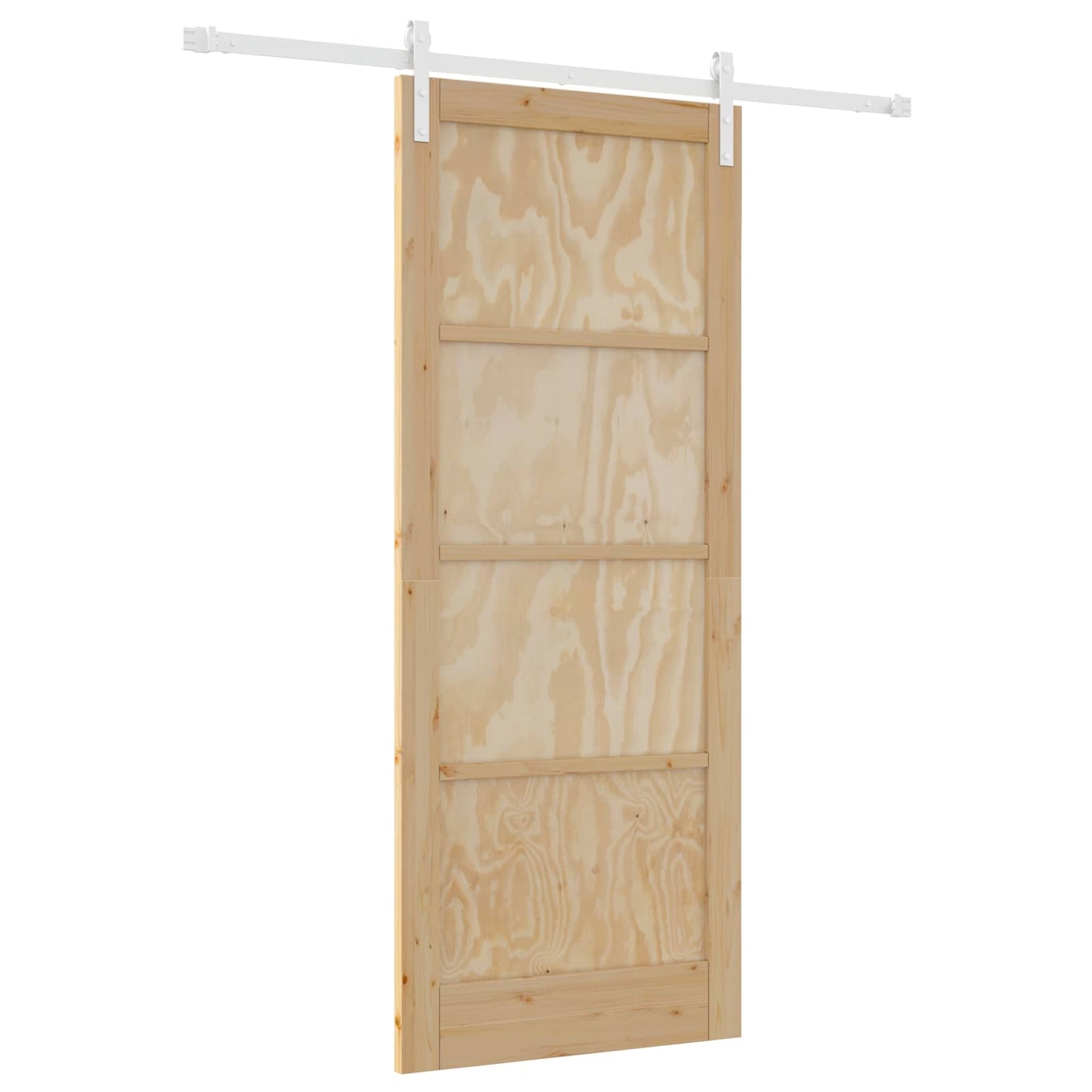 Sliding Door Natural and White 86 x 211 cm Solid Pine Wood
