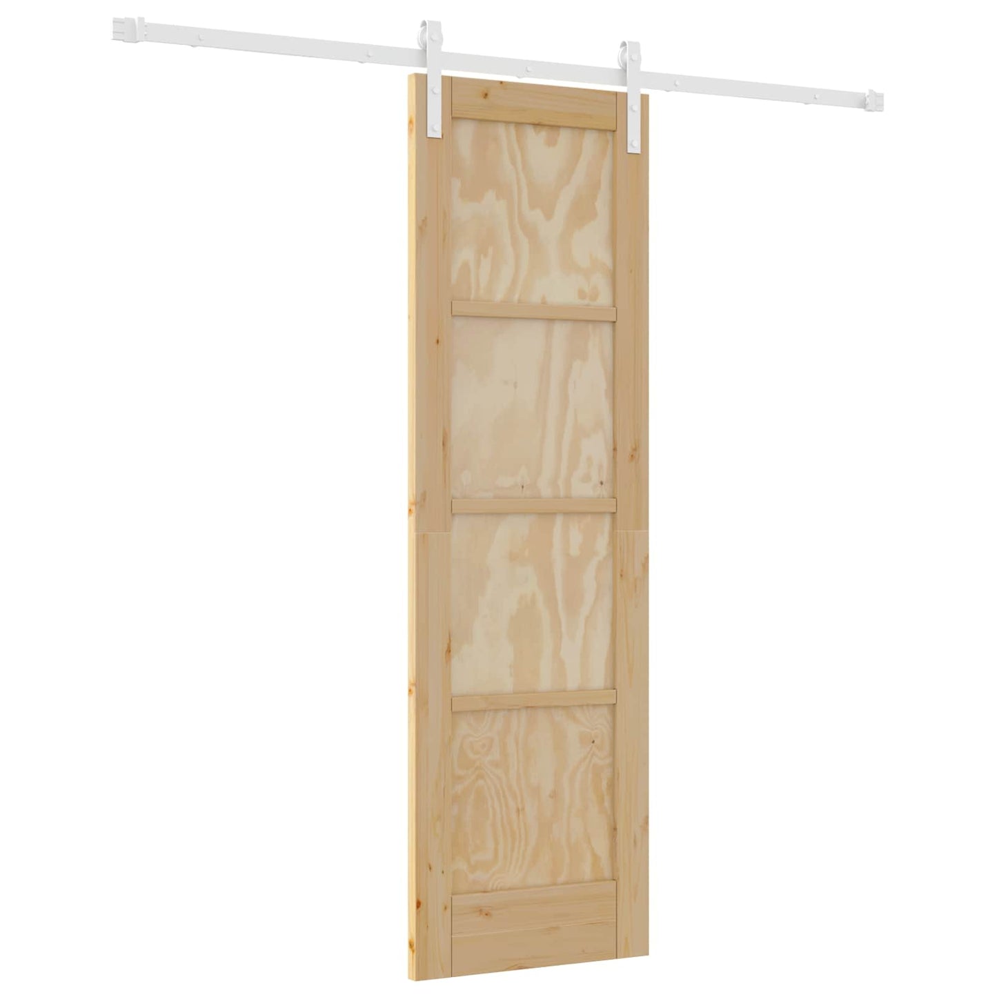 Sliding Door Natural and White 61 x 198.5 cm Solid Pine Wood