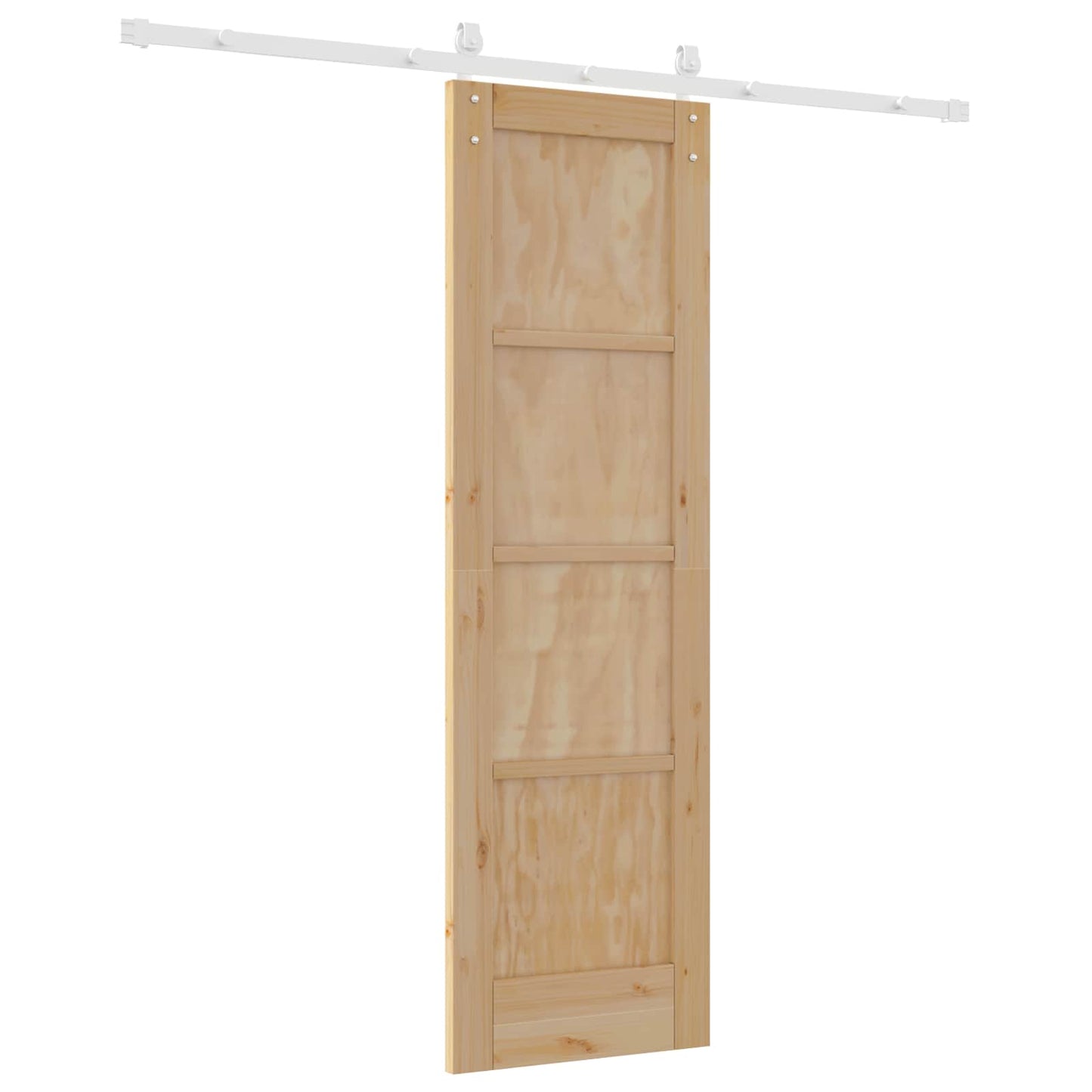 Sliding Door Natural and White 61 x 198.5 cm Solid Pine Wood