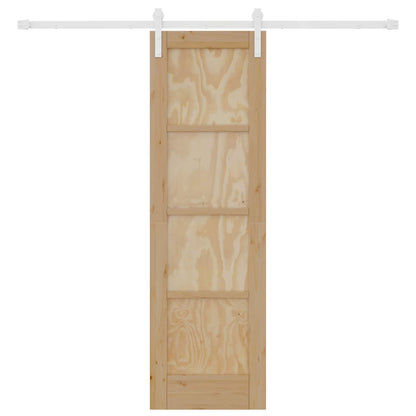 Sliding Door Natural and White 61 x 198.5 cm Solid Pine Wood