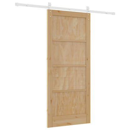Sliding Door Natural and White 86 x 198.5 cm Solid Pine Wood