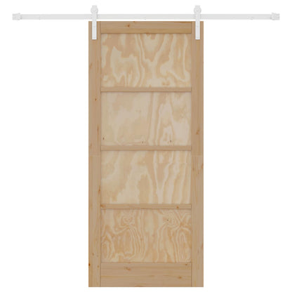 Sliding Door Natural and White 86 x 198.5 cm Solid Pine Wood