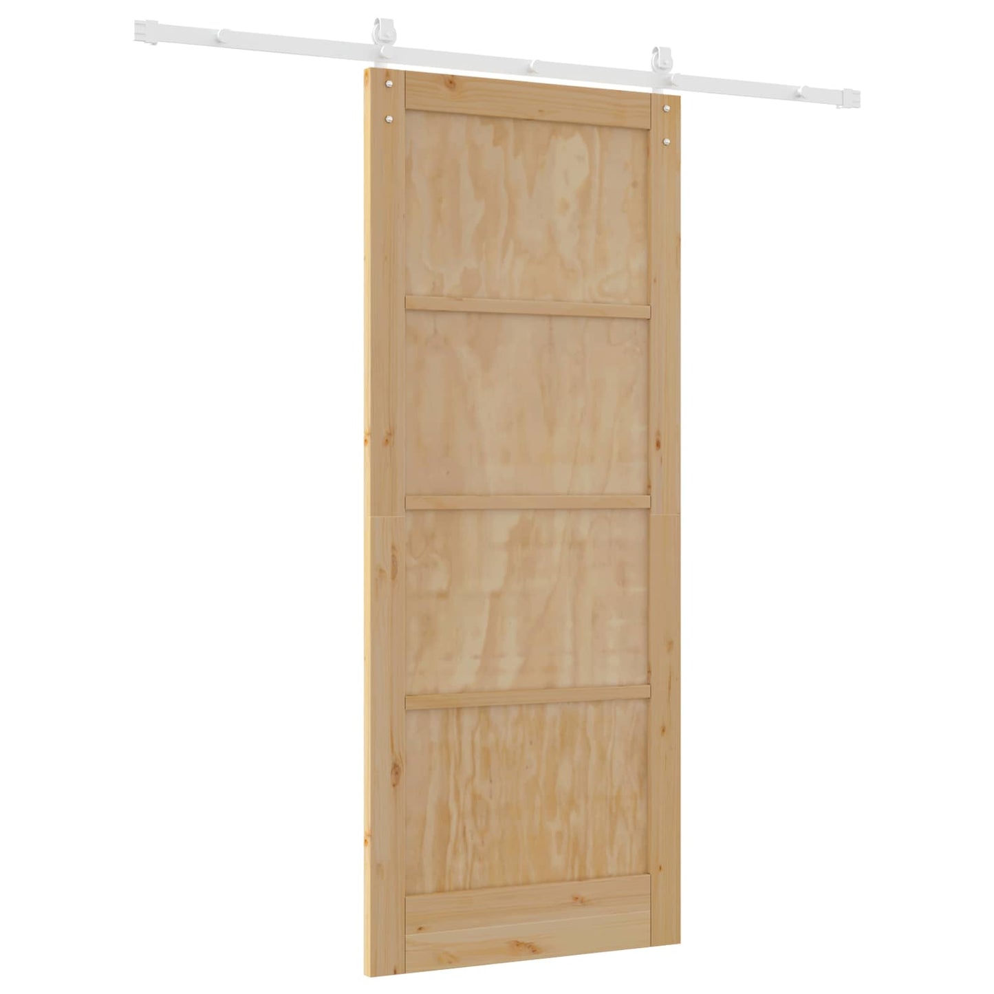 Sliding Door Natural and White 86 x 211 cm Solid Pine Wood