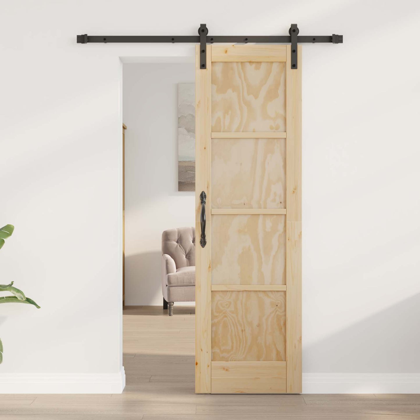 Sliding Door Natural 61 x 198.5 cm Solid Pine Wood