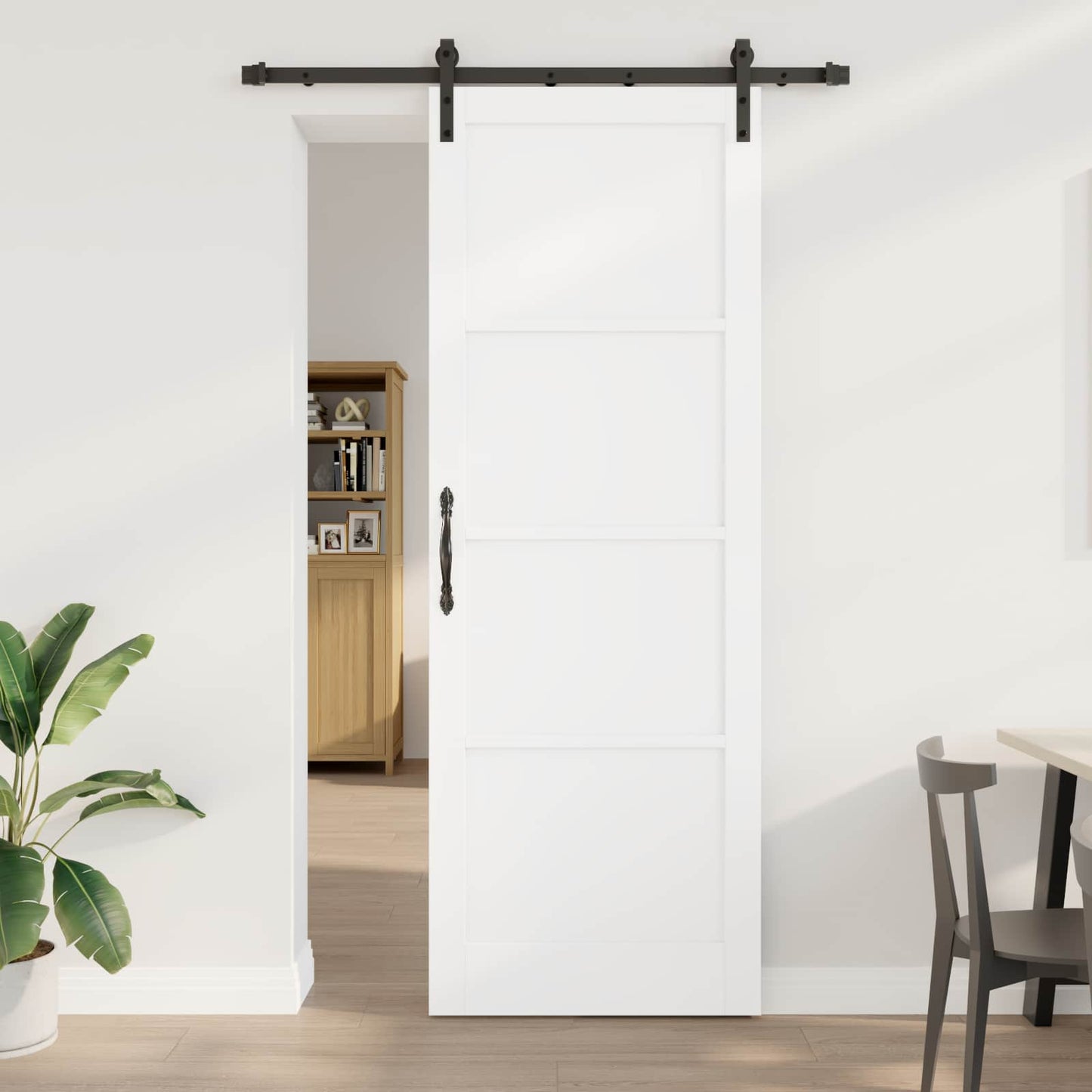 Sliding Door White 83 x 232 cm Solid Pine Wood
