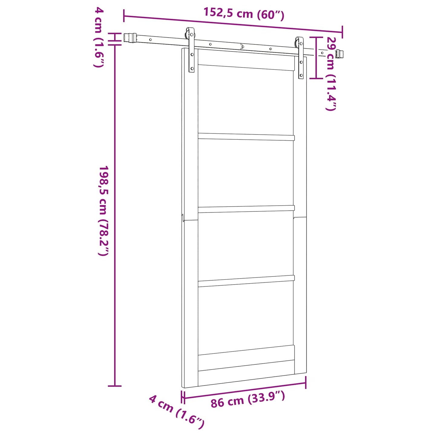 Sliding Door Natural 86 x 198.5 cm Solid Pine Wood