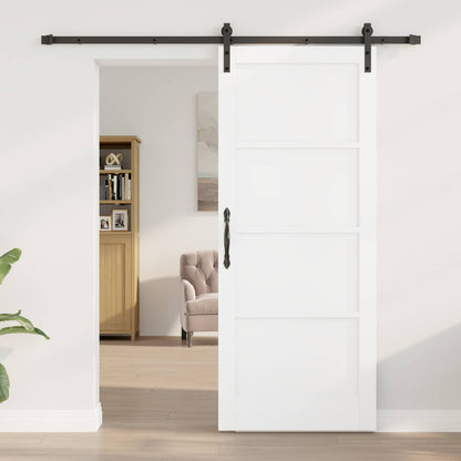 Sliding Door White 83 x 202 cm Solid Pine Wood