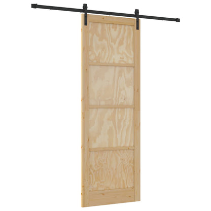 Sliding Door Natural 83 x 232 cm Solid Pine Wood