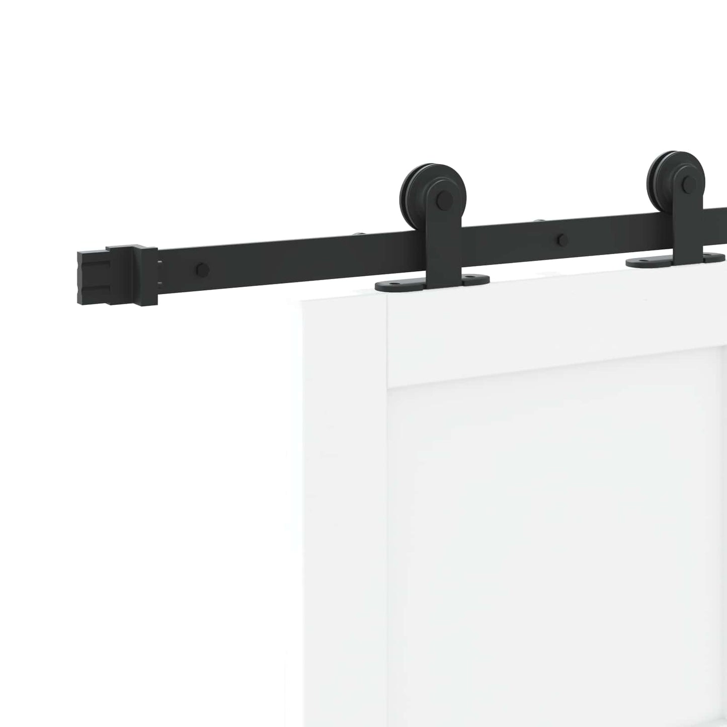 Sliding Door White and Black 83 x 232 cm Solid Pine Wood