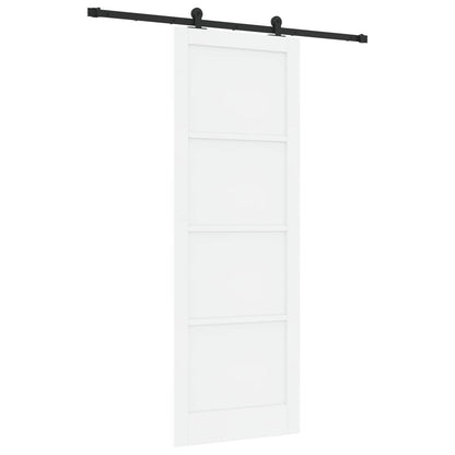 Sliding Door White and Black 83 x 232 cm Solid Pine Wood