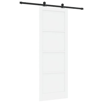 Sliding Door White and Black 83 x 232 cm Solid Pine Wood