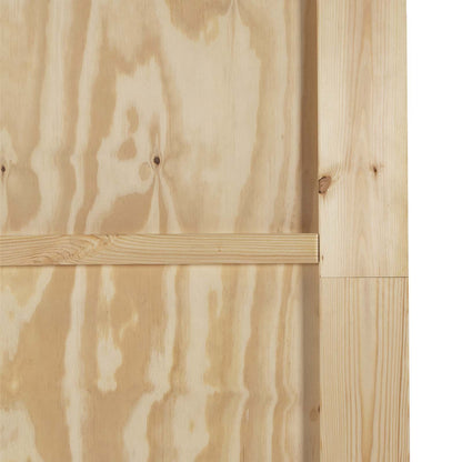 Sliding Door Natural and Black 86 x 198.5 cm Solid Pine Wood