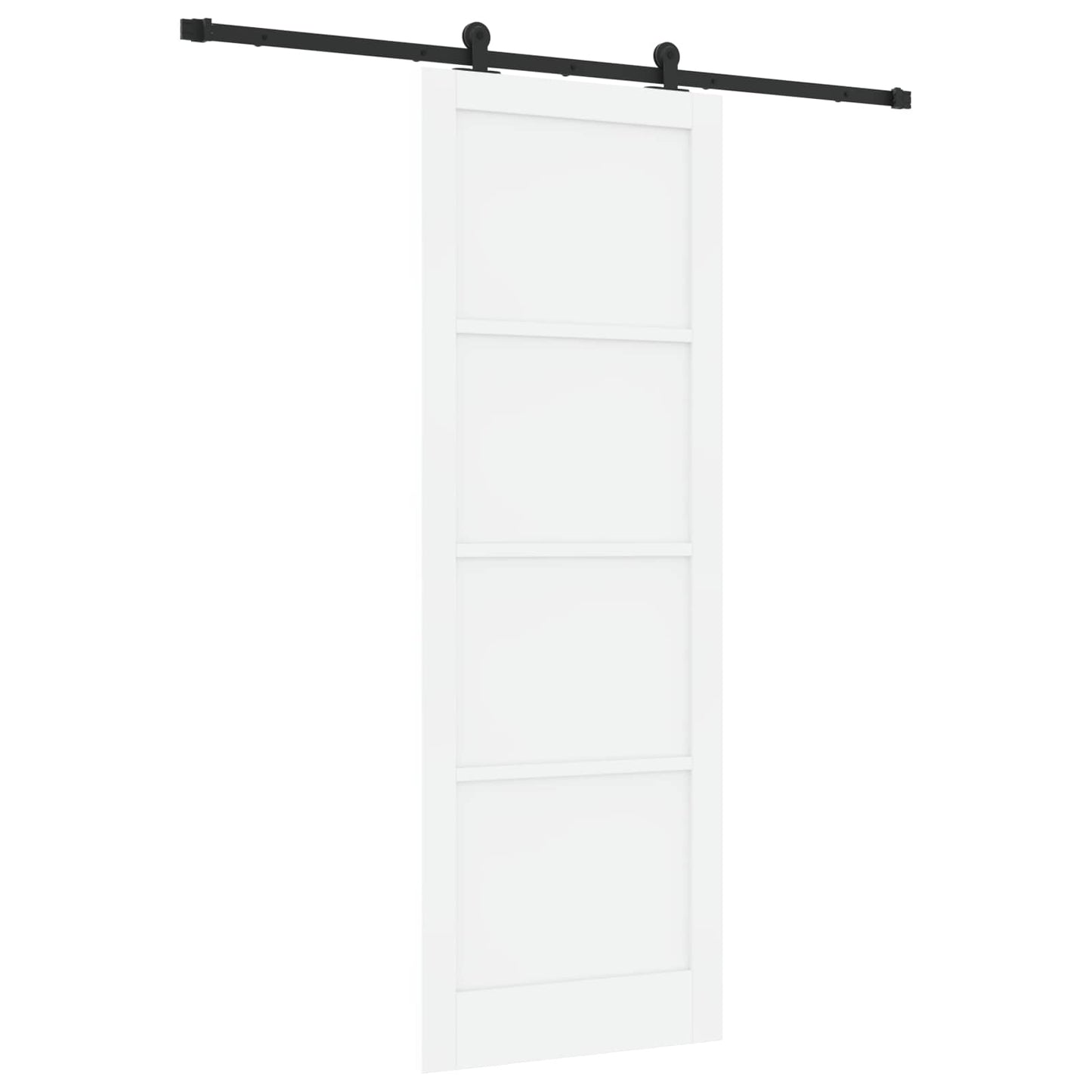 Sliding Door White and Black 83 x 232 cm Solid Pine Wood