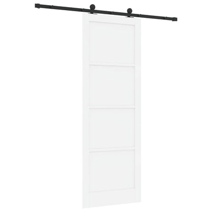 Sliding Door White and Black 83 x 232 cm Solid Pine Wood