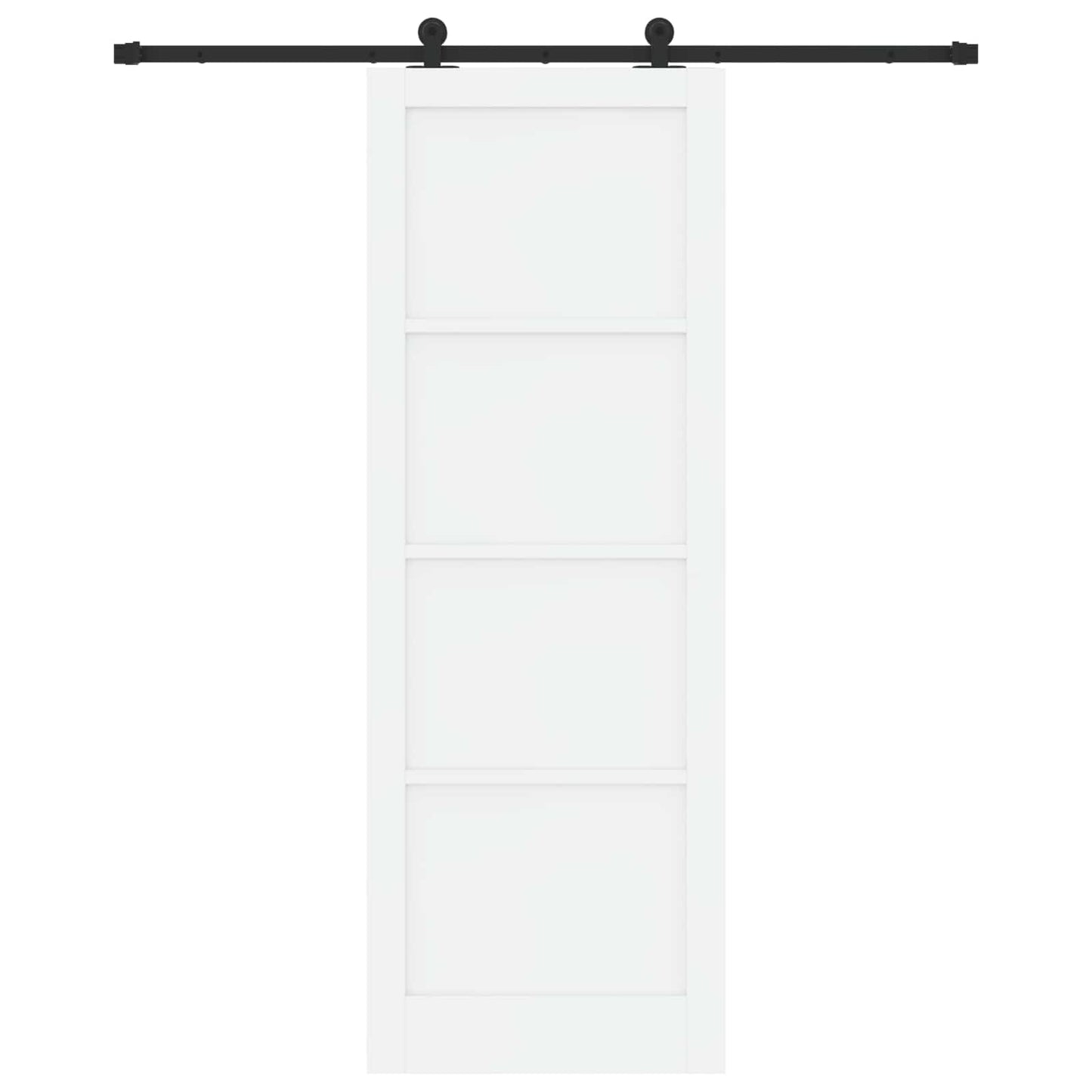 Sliding Door White and Black 83 x 232 cm Solid Pine Wood