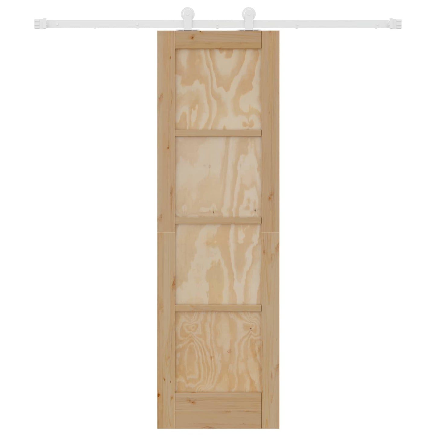 Sliding Door Natural and White 61 x 198.5 cm Solid Pine Wood