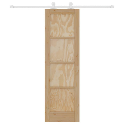 Sliding Door Natural and White 61 x 198.5 cm Solid Pine Wood