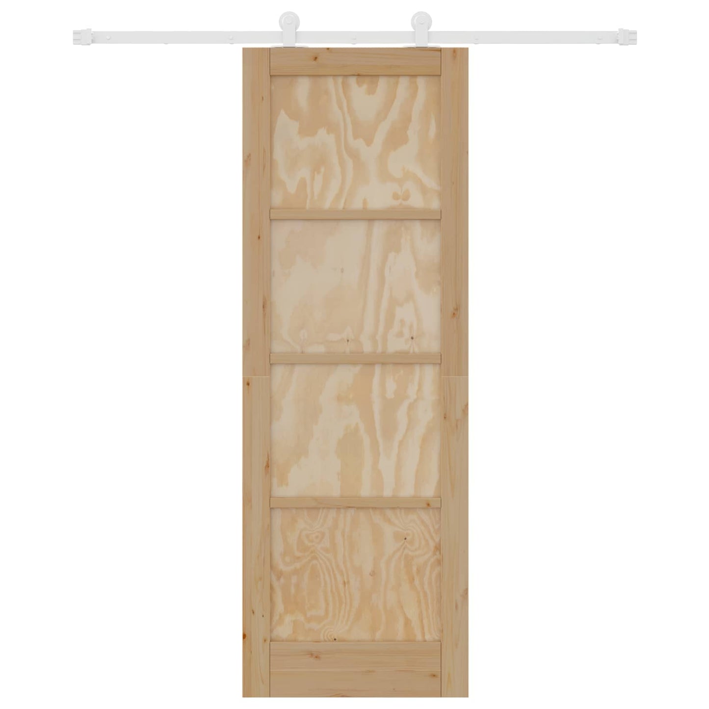Sliding Door Natural and White 73.5 x 211 cm Solid Pine Wood