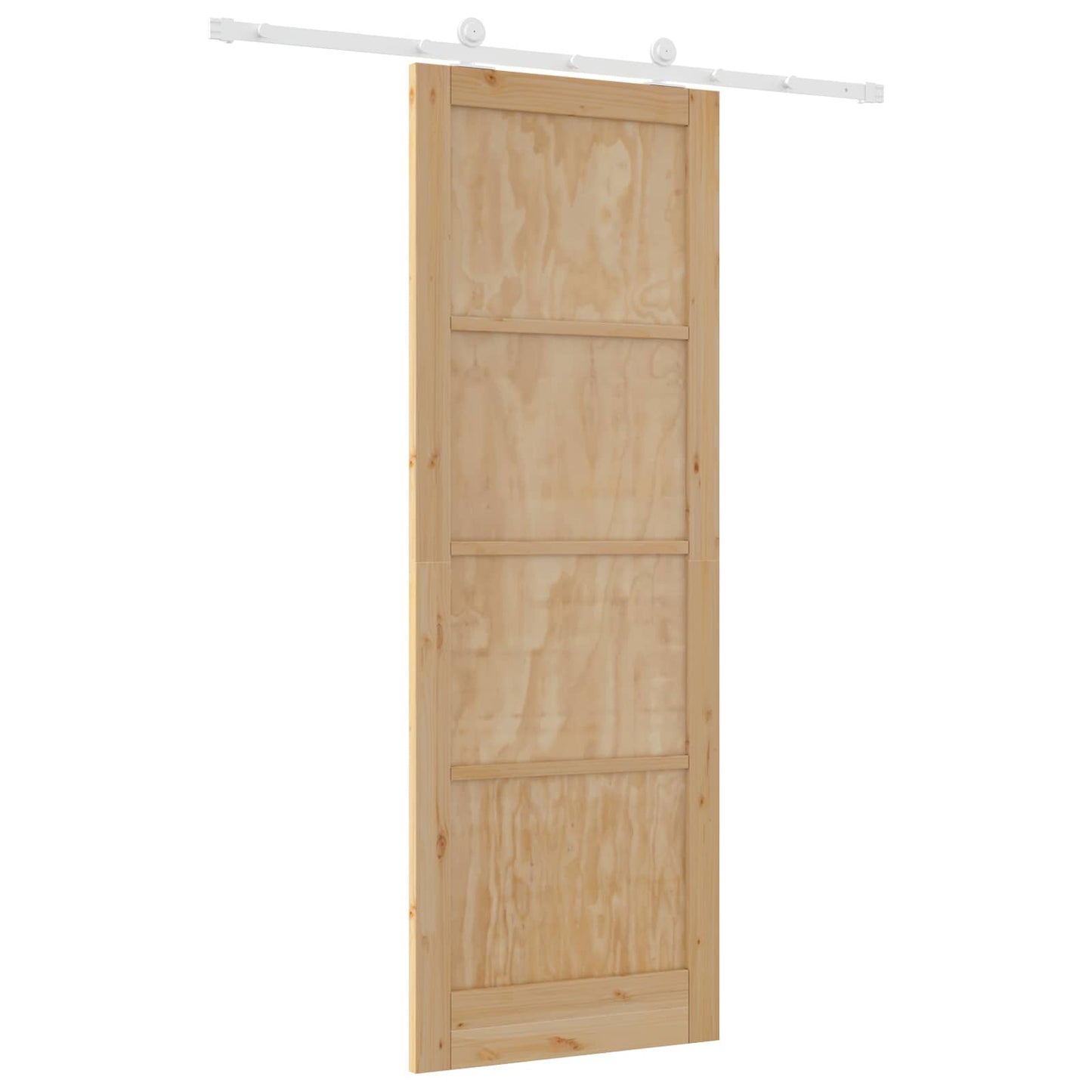 Sliding Door Natural and White 83 x 232 cm Solid Pine Wood