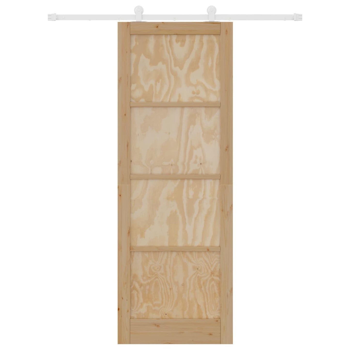 Sliding Door Natural and White 83 x 232 cm Solid Pine Wood