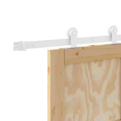 Sliding Door Natural and White 86 x 198.5 cm Solid Pine Wood