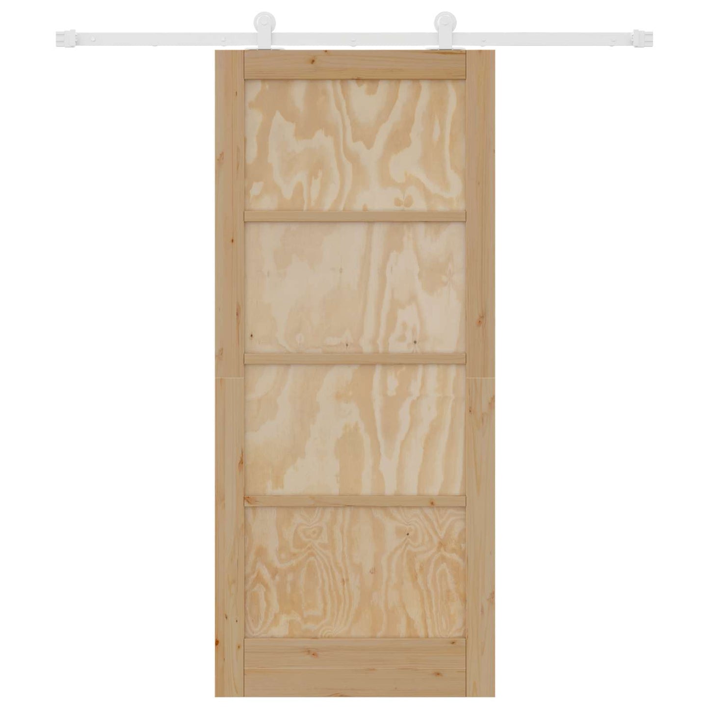 Sliding Door Natural and White 86 x 198.5 cm Solid Pine Wood