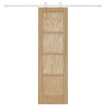 Sliding Door Natural and White 61 x 198.5 cm Solid Pine Wood