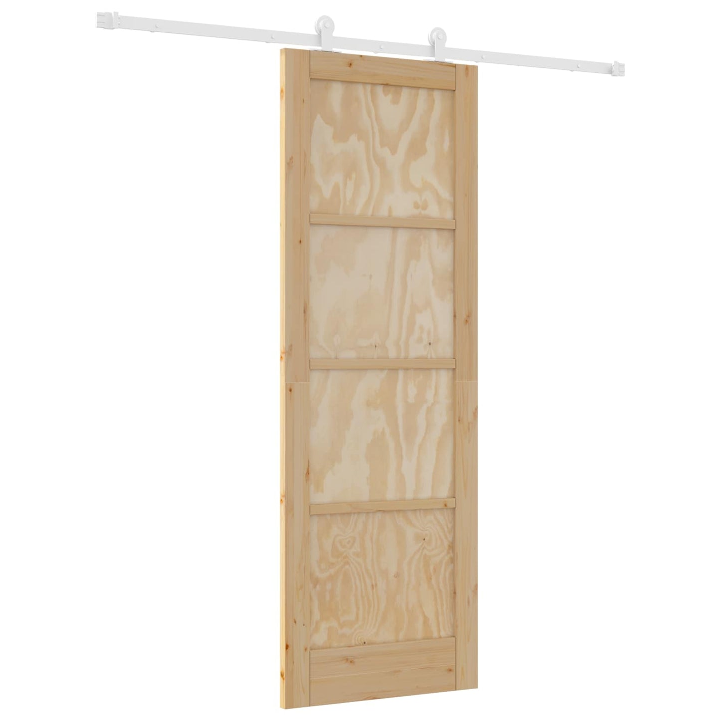 Sliding Door Natural and White 73.5 x 211 cm Solid Pine Wood