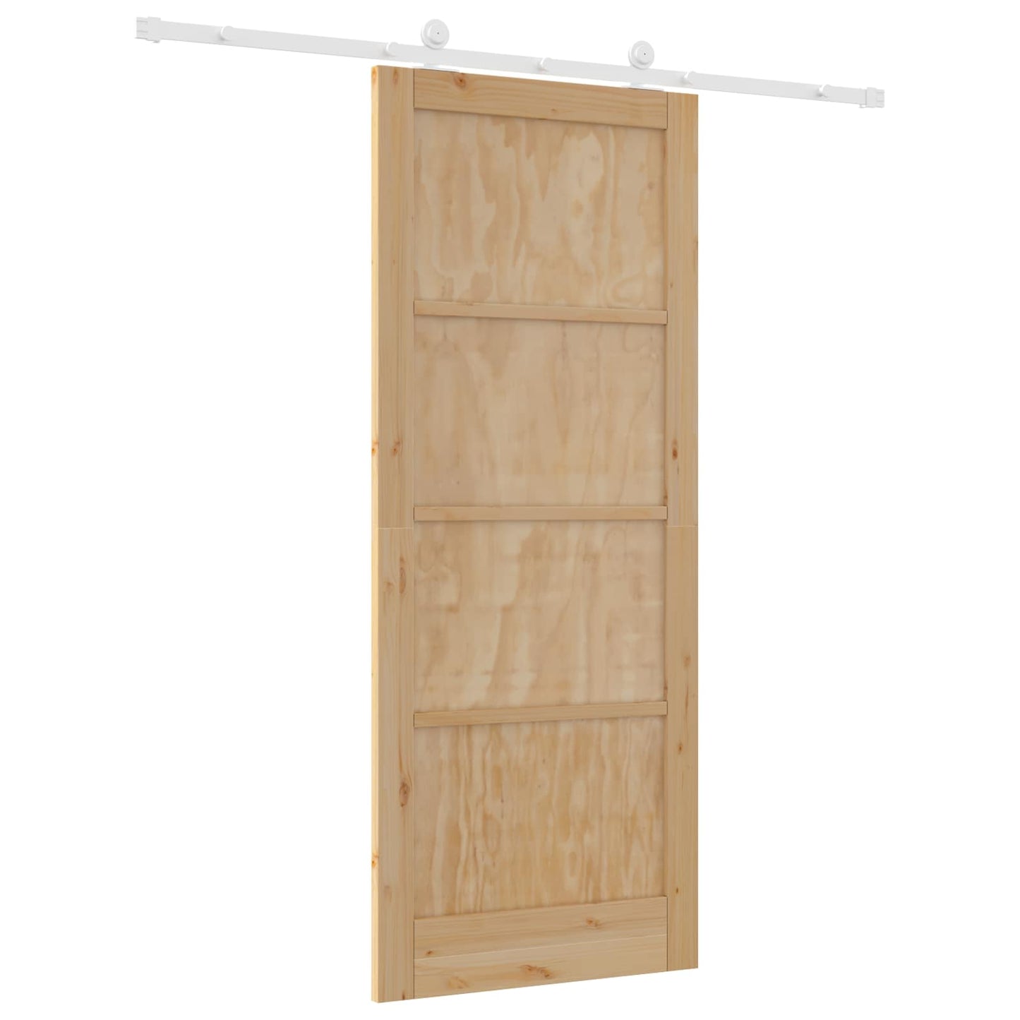 Sliding Door Natural and White 86 x 211 cm Solid Pine Wood