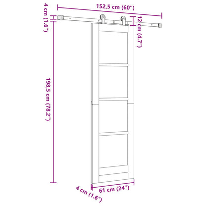 Sliding Door ORKDAL Natural 61 x 198.5 cm Solid Pine Wood