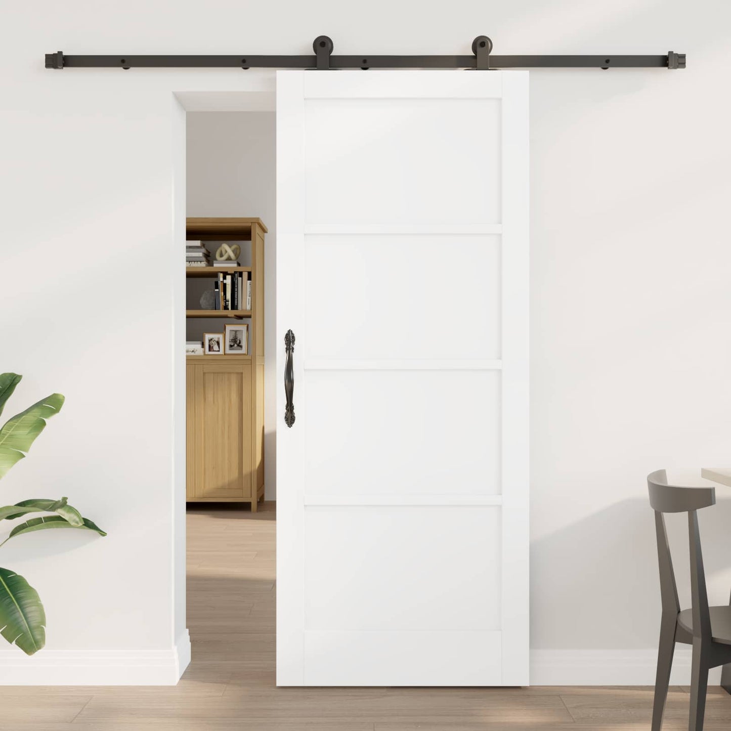 Sliding Door ORKDAL White 83 x 202 cm Solid Pine Wood