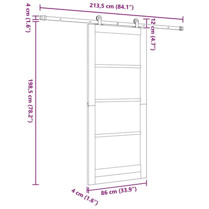 Sliding Door ORKDAL Natural 86 x 198.5 cm Solid Pine Wood