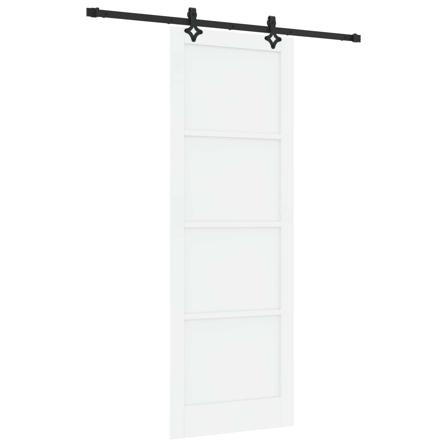 Sliding Door White and Black 83 x 232 cm Solid Pine Wood