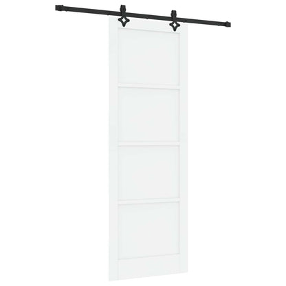 Sliding Door White and Black 83 x 232 cm Solid Pine Wood