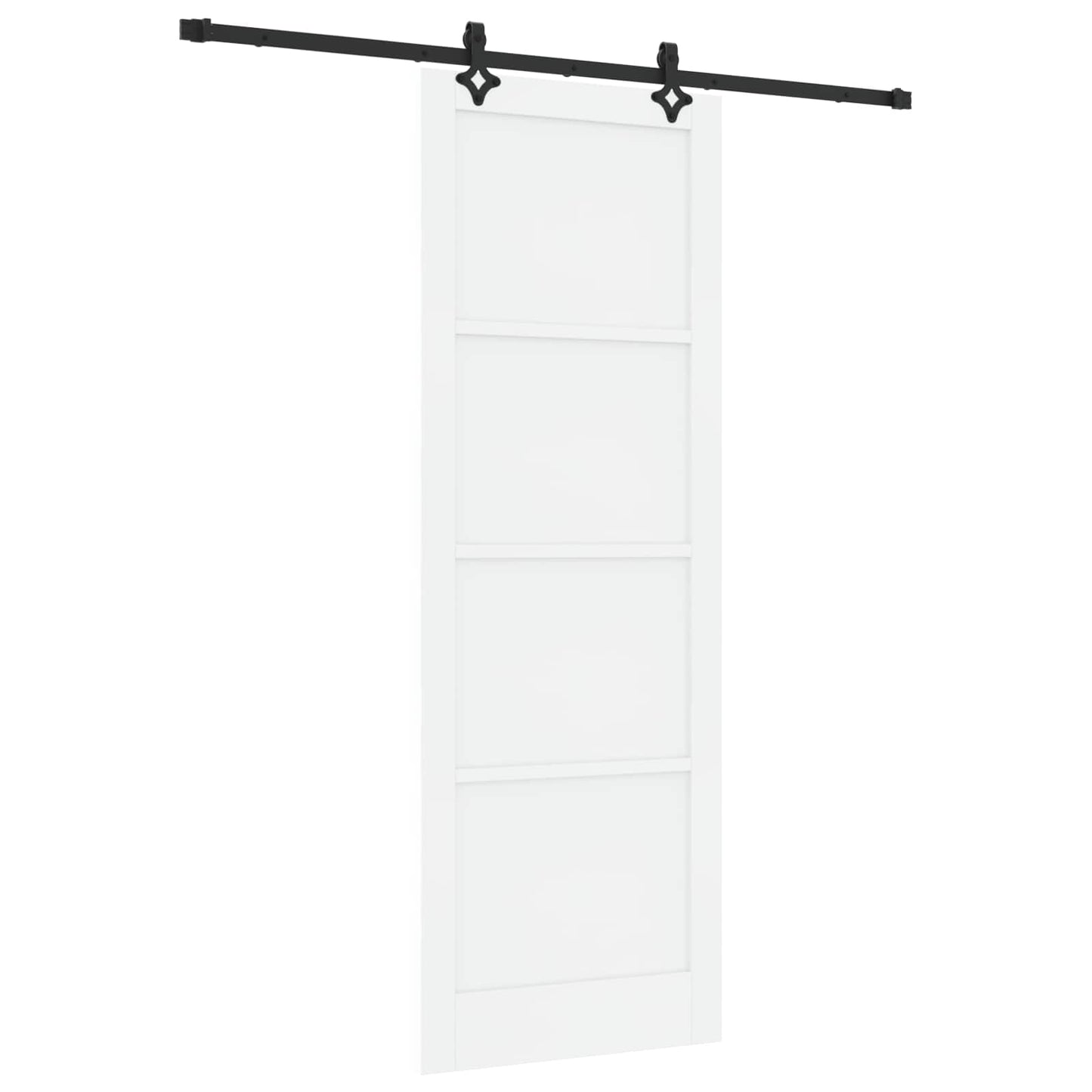 Sliding Door White and Black 83 x 232 cm Solid Pine Wood