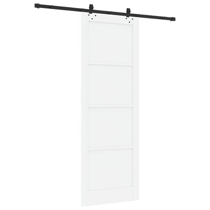 Sliding Door White and Black 83 x 232 cm Solid Pine Wood